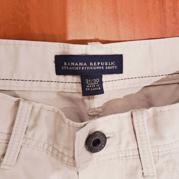 Mens Banana Republic 100% Cotton Street Khaki Straight Fit Pants- 31/30 - Picture 7 of 9